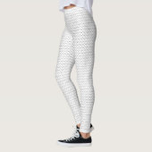 Niedlich Spaß Katze Zickzack Muster Schwarz-weiß Leggings (Links)
