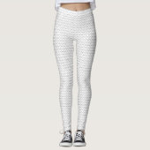 Niedlich Spaß Katze Zickzack Muster Schwarz-weiß Leggings (Vorderseite)