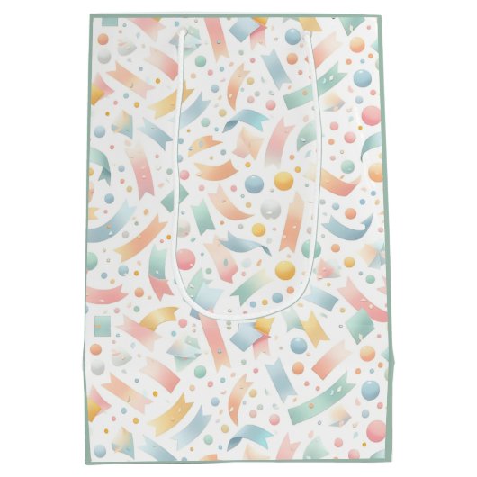 Niedlich Spaß Kinder Confetti Farbenfrohe Pastel G Mittlere Geschenktüte (Rückseite)