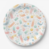 Niedlich Spaß Kinder Confetti Farbenfrohe Pastel G Pappteller (Vorderseite)