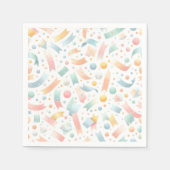 Niedlich Spaß Kinder Confetti Farbenfrohe Pastel G Serviette (Vorderseite)