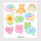 Niedlich Speech Bubbles Kids Scrapbook Cartoon Cha Aufkleber (Blatt)