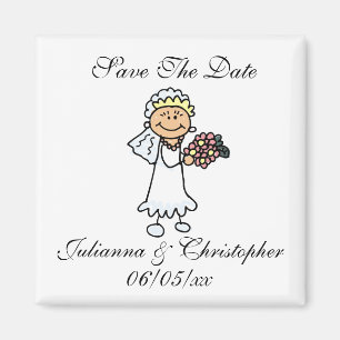 Niedlich speichern Sie das Datum Magnete Bride Bri Magnet