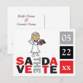 Niedlich Speichern Sie die Daten Postkarte Lächeln (Vorne/Hinten)