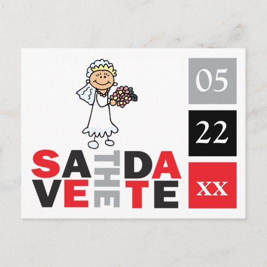 Niedlich Speichern Sie die Daten Postkarte Lächeln (Vorderseite)