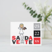 Niedlich Speichern Sie die Daten Postkarte Lächeln (Stehend Vorderseite)