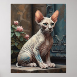 Niedlich Sphynx Cat Art Print Poster