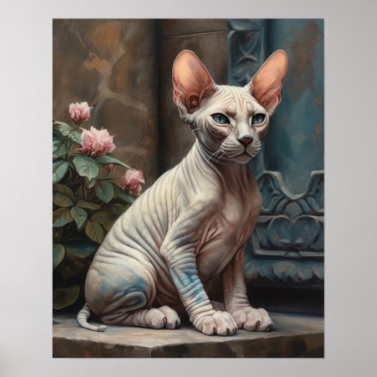 Niedlich Sphynx Cat Art Print Poster (Vorne)