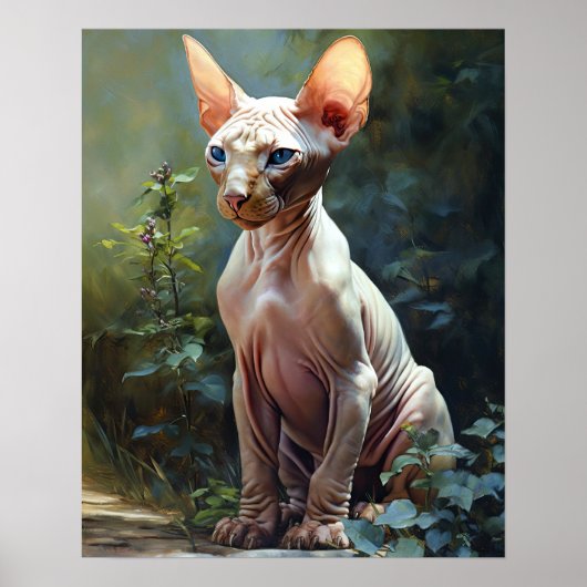 Niedlich Sphynx Cat Art Print Poster (Vorne)