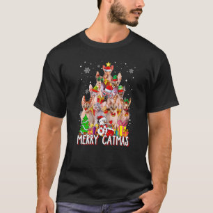 Niedlich Sphynx Cat Merry Catmas Weihnachtsbaum Xm T-Shirt