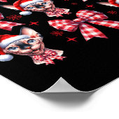 Niedlich Sphynx Cat Red Kariert Coquette Bow Chris Poster (Ecke)