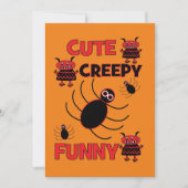 Niedlich Spider Funny Creepy Halloween-Party Holid Einladung (Vorderseite)