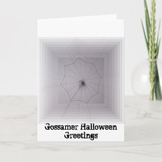 Niedlich Spider Gossamer Halloween Karte (Vorderseite)
