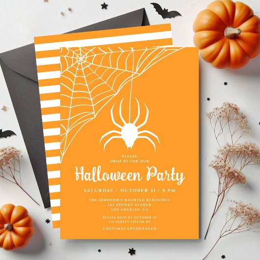 Niedlich Spider Halloween-Party Einladung