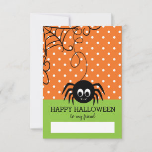 Niedlich Spider Happy Halloween Friend Classmate Karte