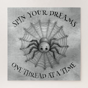 Niedlich Spider Inspiration Zitat Monogram auf gra Puzzle