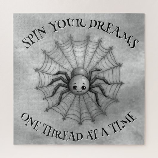 Niedlich Spider Inspiration Zitat Monogram auf gra Puzzle (Vertikal)