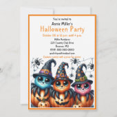 Niedlich Spiders Pumpkin Halloween-Party Einladung (Vorderseite)