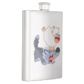 Niedlich spielend Cartoon Sheep and Wolf Classic F Flachmann (Rechts)
