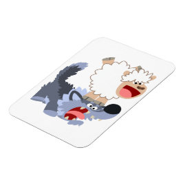 Niedlich spielend Cartoon Sheep & Wolf Flexible Ma Magnet