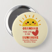 Niedlich spielend Gelbe Liebe Oma Familie Button (Vorne & Hinten)