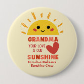 Niedlich spielend Gelbe Liebe Oma Familie Button (Vorderseite)