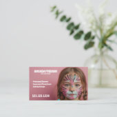 Niedlich spielend Pink und Black Girl Face Painter Visitenkarte (Stehend Vorderseite)
