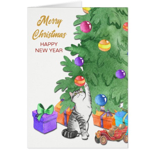 Niedlich spielend Weihnachtskatze (Vorne)