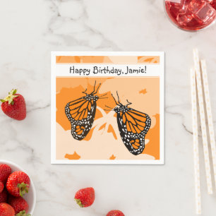 Niedlich spielende Insekten Orange Monarch Schmett Serviette