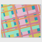 Niedlich spielerisch Karierte geometrische Linien  Geschenkpapier (Flach)