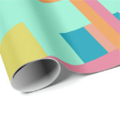 Niedlich spielerisch Karierte geometrische Linien  Geschenkpapier (Rolleneckpunkt)