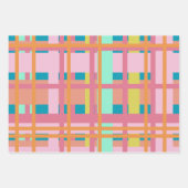 Niedlich spielerisch Karierte geometrische Linien Geschenkpapier Set (Vorderseite)