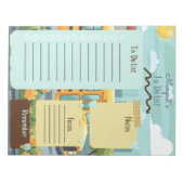 Niedlich spielerisch Personalisierte Schulliste Notizblock (Vorderseite)