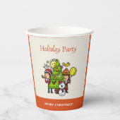 Niedlich spielerische Hand Reihenhausfeier Weihnac Pappbecher (Vorderseite)