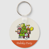 Niedlich spielerische Hand Reihenhausfeier Weihnac Schlüsselanhänger (Vorderseite)