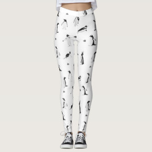 Niedlich spielerische Pinguine und einfarbiges Mus Leggings