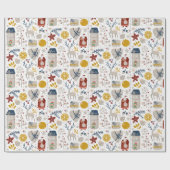 Niedlich spielerische Weihnachtssymbole Geschenkpapier (Flach)