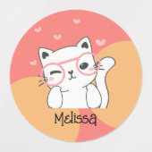 Niedlich spielerischer lieblicher Chat-Name Etiketten (Design 1)