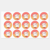 Niedlich spielerischer lieblicher Chat-Name Etiketten (Blatt)