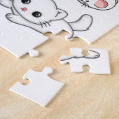 Niedlich spielerisches White KIttens Kids' Puzzle (Seite)