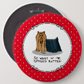Niedlich Spoiled Rotten Yorkshire Terrier (Yorkie) Button (Vorne & Hinten)
