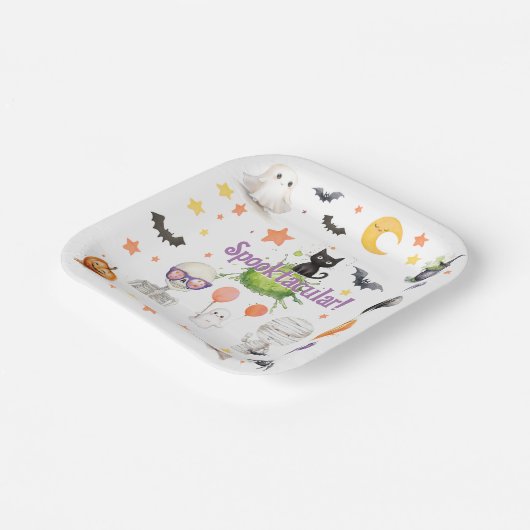 Niedlich Spooktacular Halloween Pappteller (Gewinkelt)