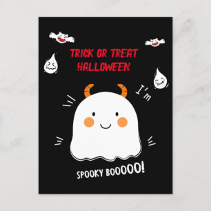 Niedlich Spooky Boo Demon Ghost Feiertagspostkarte