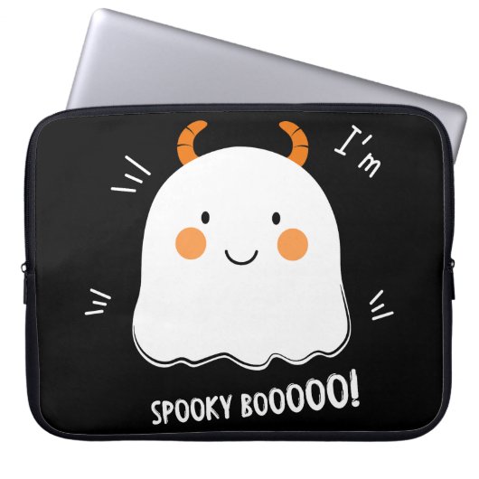 Niedlich Spooky Boo Demon Ghost Laptopschutzhülle (Vorderseite)