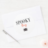 Niedlich Spooky Boy Family Halloween Spider Runder Aufkleber (Umschlag)