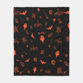 Niedlich Spooky Ghost Black Orange Halloween Fleecedecke (Vorderseite)