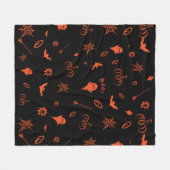 Niedlich Spooky Ghost Black Orange Halloween Fleecedecke (Vorderseite (Horizontal))