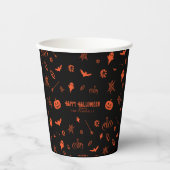Niedlich Spooky Ghost Black Orange Halloween Pappbecher (Vorderseite)