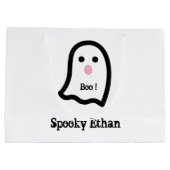 Niedlich Spooky Ghost Boo Große Geschenktüte (Rückseite)