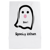 Niedlich Spooky Ghost Boo Mittlere Geschenktüte (Rückseite)